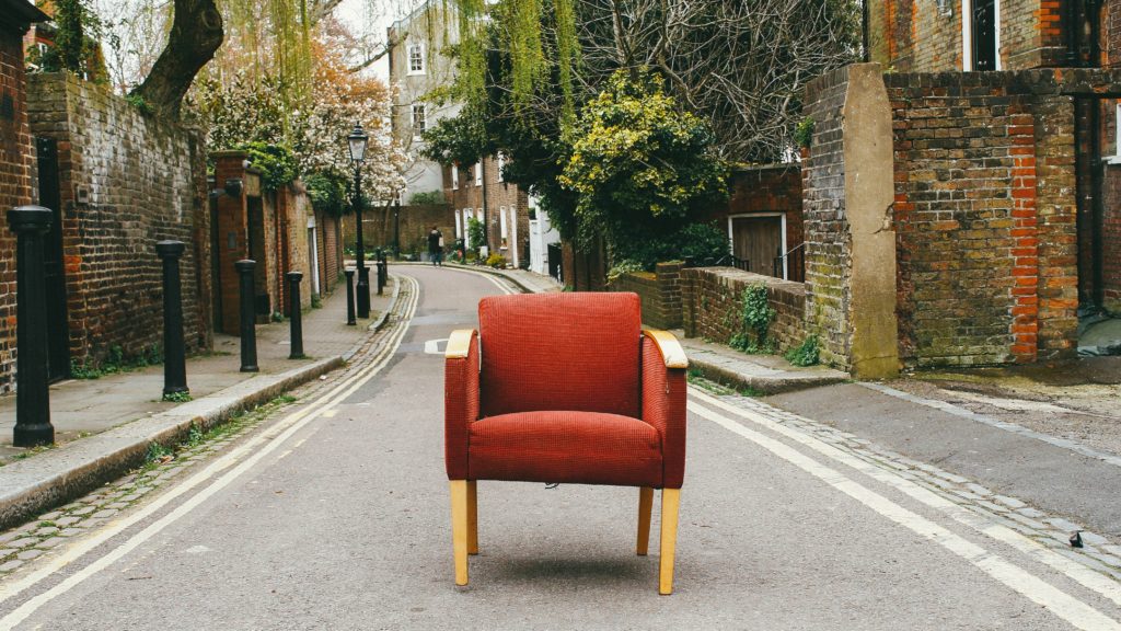 red, chair, decorating