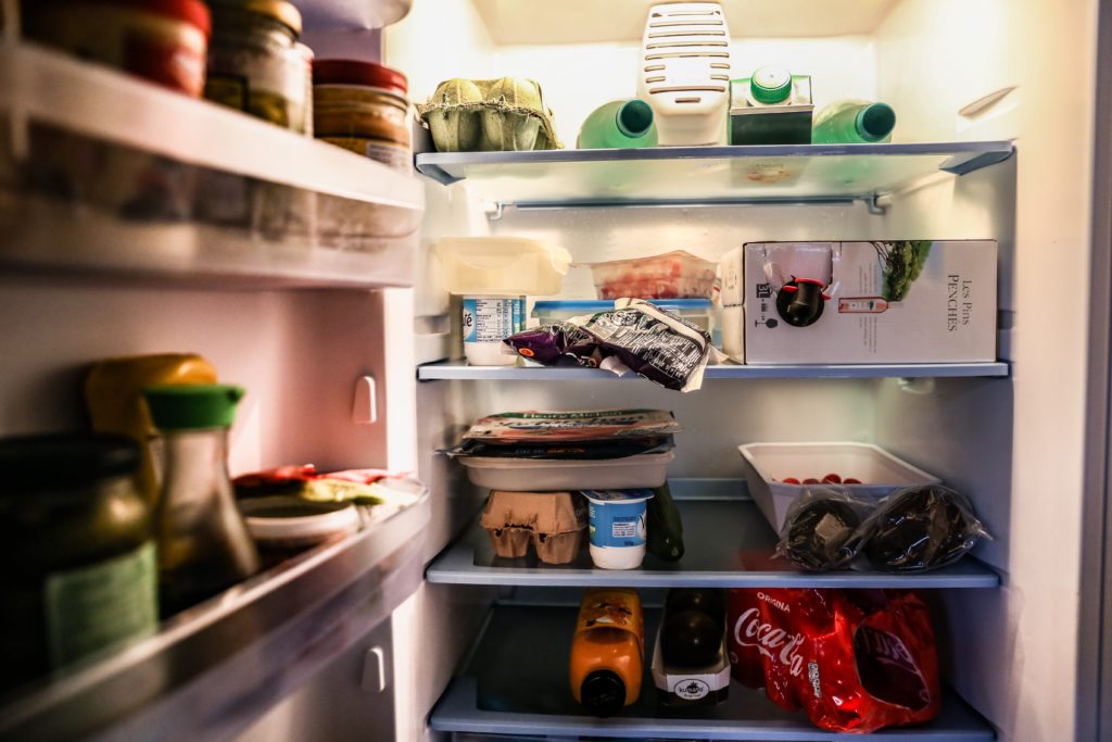 fridge, food, open fridge